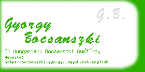 gyorgy bocsanszki business card